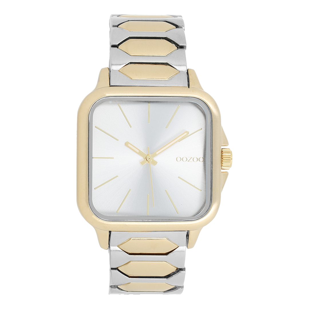 Gold coloured OOZOO watch with silver coloured/gold stainless steel bracelet - C11603